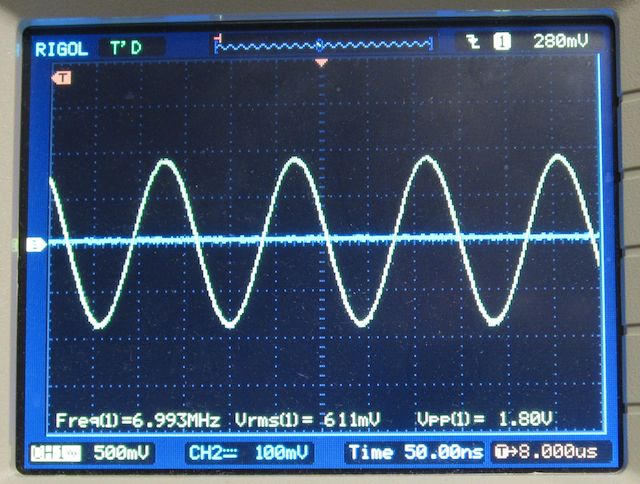 DDS-60 output on an oscilloscope